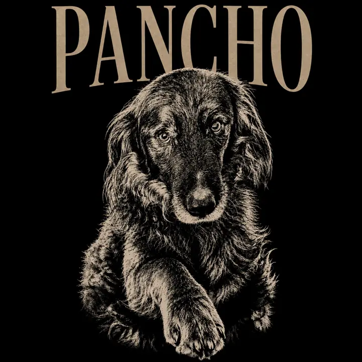 An engraved portrait of Pancho under his name